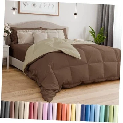 Size, Brown & Beige Reversible Alternative Down Comforter Full 13 - Brown/Beige - Image 1 of 4