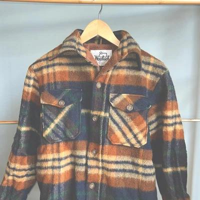 Men’s Medium USA Vintage Woolrich Fleece Lined Wool Button Fall Jacket Coat - Image 1 of 4