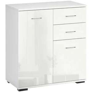 HOMCOM Cabinet Sideboard Cupboard Buffet Solo High Gloss Front Face Door Drawer - Picture 1 of 11