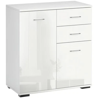 HOMCOM Cabinet Sideboard Cupboard Buffet Solo High Gloss Front Face Door Drawer - Image 1 of 4