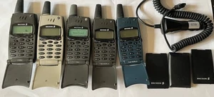 5x Ericsson T28s / T28 World Mobile Phone Joblot - Sand, Blue & Grey w/ Charger - Afbeelding 1 van 3