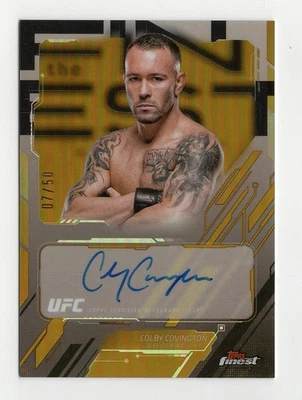 2025 Topps Finest UFC Colby Covington Gold /50 The Finest Auto #TFA-CC - Image 1 of 2