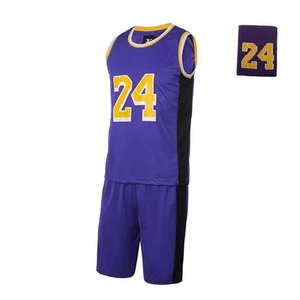 #24 Basketball Jerseys Outfit Tank Top Track Shorts Sport Sets Small Purple - Picture 1 of 7