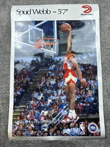 Poster Atlanta Hawks Spud Webb NBA Slam Dunk campione sport illustrato - Foto 1 di 15