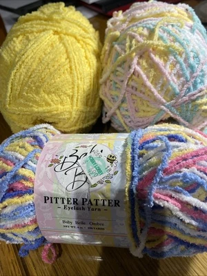 3 madejas Baby Bee Pitter Patter hilo-Baby Belle Ombre, teniente pastel ombre, amarillo Foto 1 de 4
