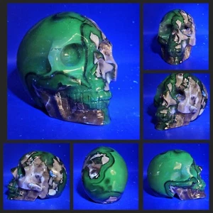 UV fluoreszierender Vulkan Achat Kristall Schädel Quarz Mineral Probe Heilung 1+ Pfund - Bild 1 von 21