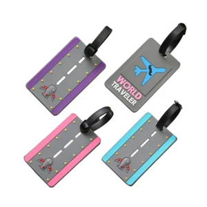 Etiqueta de identificación de maleta de viaje de 4 piezas etiquetas de equipaje de plástico etiqueta de identificación etiqueta de bolso - Imagen 1 de 12