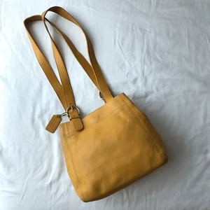 Vintage Coach Soho Buckle Bag 4157 Yellow Leather Tote Made In USA 1997 - Picture 1 of 12