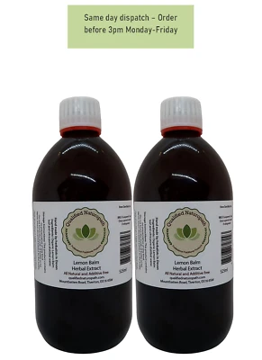 QUALIFIED NATUROPATH Lemon Balm Herbal Extract - Twin Pack 1050ml (2x525ml) - In Glass Bottles