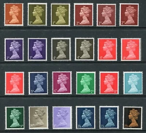 1967. SG723-744. Komplettsatz x 24 Vordezimalmaschinen inkl. Leuchtstoffvars. postfrisch. - Bild 1 von 1