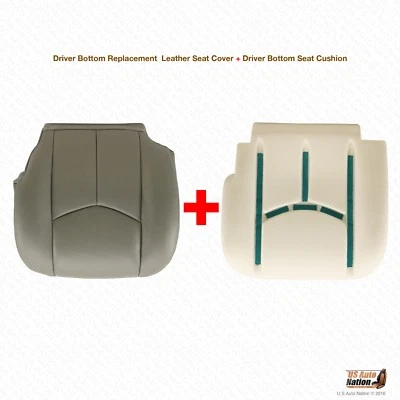 Chevy Silverado 1500 2500 3500 2004 cubierta inferior de cuero del conductor + cojín de espuma Foto 1 de 4