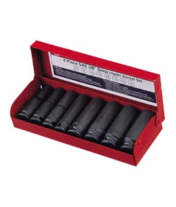 Genius Tools 8 Piece 3/8" Dr. Metric Deep Impact Socket Set (CR-Mo) - CM-004 - Picture 1 of 1