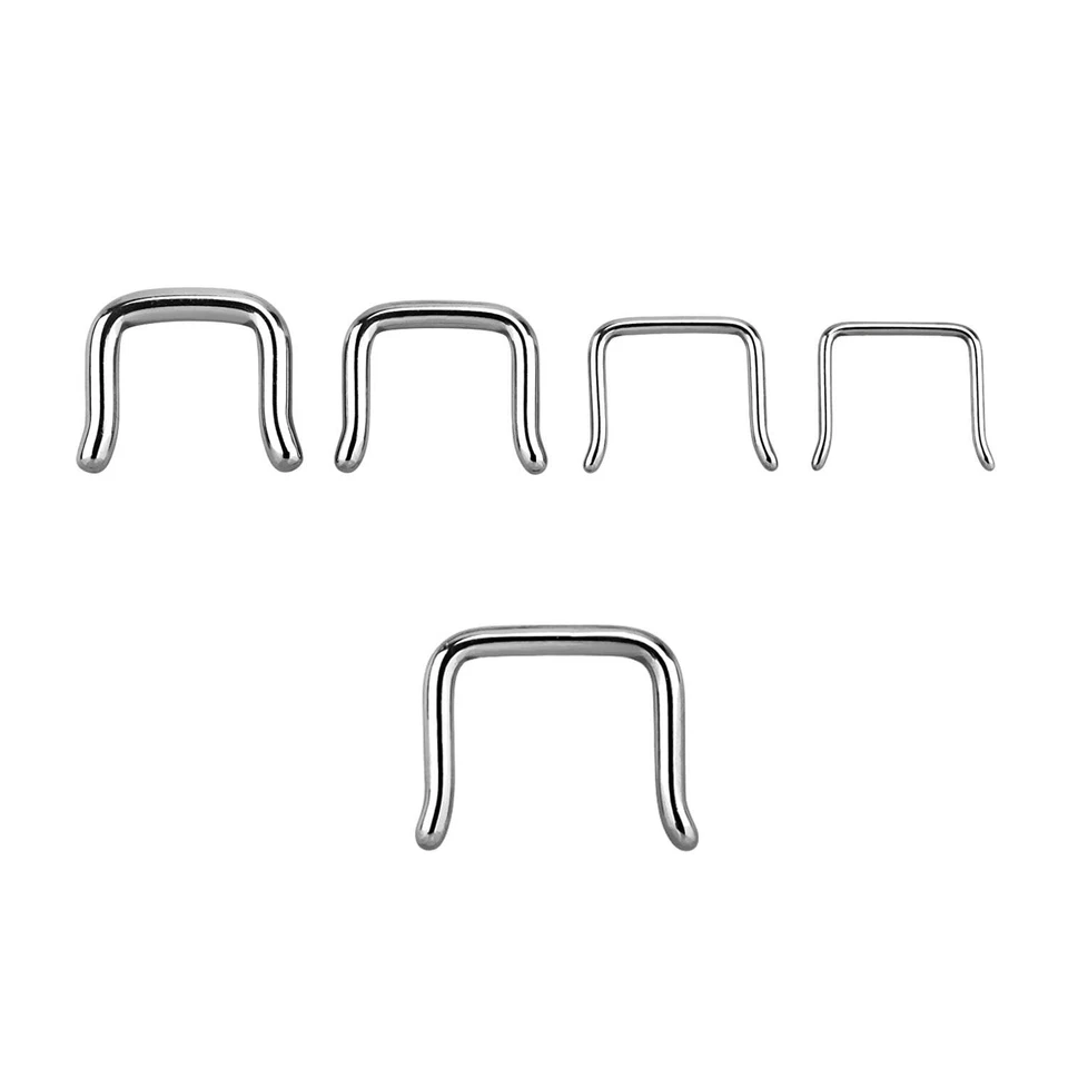 ❤ 1,2 mm - 3 mm Nasenpiercing Septum Retainer Gebogen Ring Offen Chirurgenstahl - Bild 1 von 1