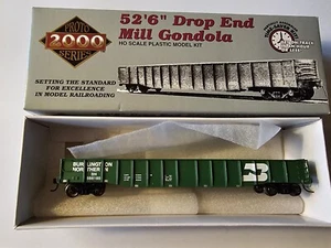 HO PROTO 2000 52’-6” DROP-END MILL GONDOLA – BURLINGTON NORTHERN 566185 Built Up - Picture 1 of 7