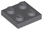 Lego 4 X Dark Bluish Grey Plate 2 X 2 [ 3022 ] New