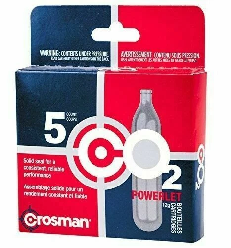 Crosman Powerlet Co2 Cartridge, 12g - 5 Pack