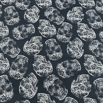 1 Yarda Caos Calavera Negro Gris Tela Algodón Concord House Halloween CP60104 Foto 1 de 4