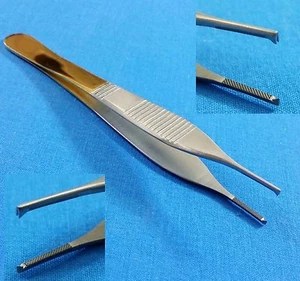 T/C ADSON TISSUE KOCHER FORCEPS 1X2 TEETH 4.75" with Tungsten Carbide Inserts - Picture 1 of 9