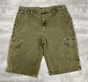vintage DICKIES RELAXED FIT CARGO DENIM SHORTS JEANS 38 faded baggy 90s jorts - Picture 1 of 13