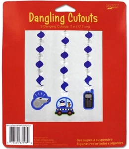 Rescue Pals Dog Police Officer Kids Birthday Party Decoration Dangling Cutouts - Picture 1 of 1