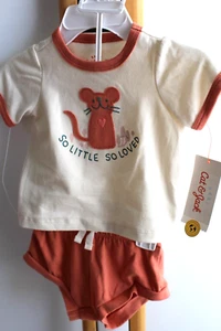 Cat & Jack 2 PC Baby Girls Top with Diaper Cover Size 3-6 Months NWT NEW Mouse - Picture 1 of 4