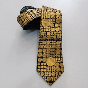 PAUL SMITH Tie CUSTOMISED by PAUL McNEIL - ARTIST METALLIC GOLD STUNNING UNIQUE - Picture 1 of 9