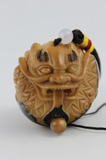 19th Century Netsuke Dragon Ball Hand Carved Tagua Nut 5x5x5cm  Signed
