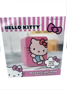Hello Kitty Pink 6 Can Personal Mini Fridge Thermoelectric Cooler Sanrio 4L New - Picture 1 of 4