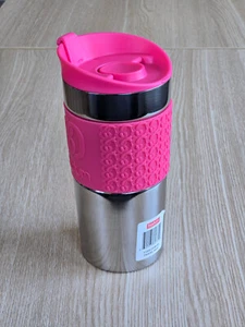 Bodum Travel Mug Stainless Steel Pink Double Wall Scandinavian Version New W Tag - Picture 1 of 16