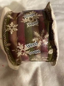 Wired Snow ice Christmas Ribbon Lion Ribbon Company Nos Rollsnowflakes - Picture 1 of 5