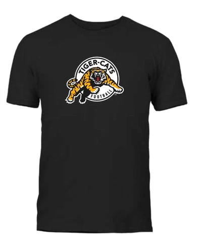 Men's Hamilton Tiger-Cats Black Primary Logo CFL Football 100% Cotton T Shirt Cover