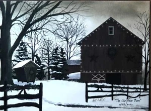 Billy JacobsThe Christmas Barn Lighted Wrapped Canvas 16 x 12 - Picture 1 of 1