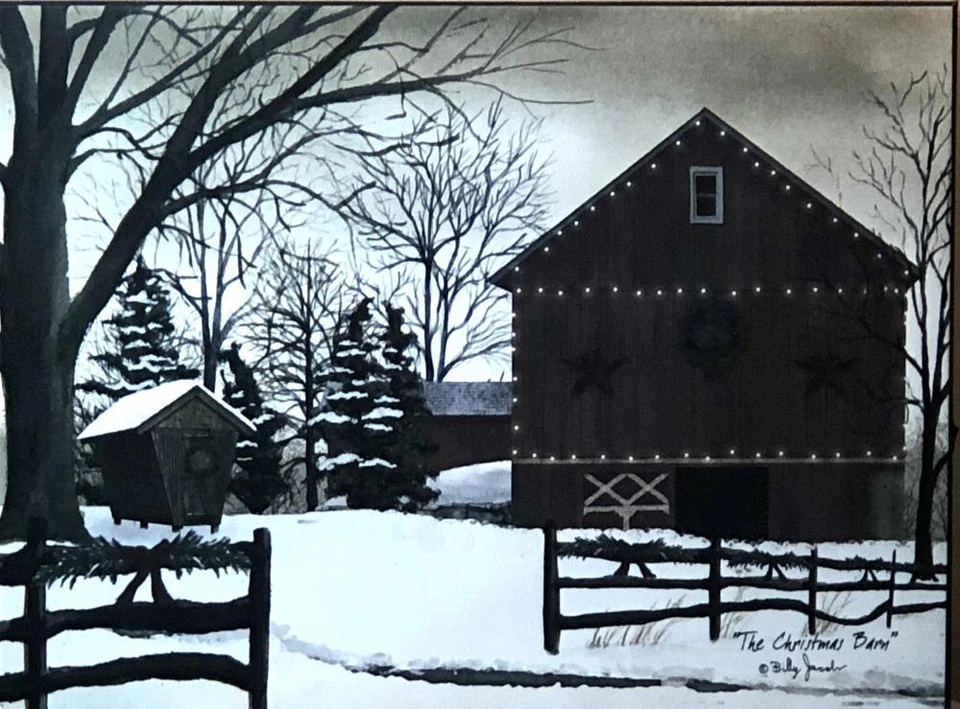 Billy JacobsThe Christmas Barn Lighted Wrapped Canvas 16 x 12 - Image 1 of 1