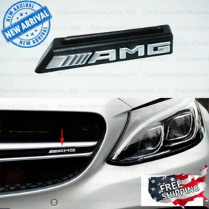 AMG Front Grille Emblem Radiator Chrome Badge for Mercedes C63S E63S CLA45 GLA45 - Bild 1 von 3