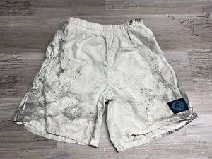 Vtg 90s Leggoons Swim Trunks Board Shorts Boys L Marble Dye Drawstring USA Made - Picture 1 of 8