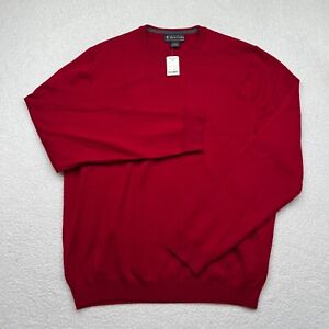 NEW Brooks Brothers Men’s Large Merino Wool Blend Polo Sweater Stretch Red