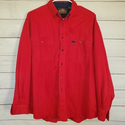 Greatland Apparel Mens Button Down Shirt Size Large Red Soft Heavy Cotton - Image 1 of 4