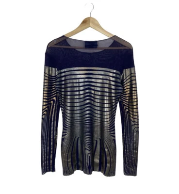 复古 Jean Paul Gaultier MAILLE 1996 年春季 Cyber Baba 蕾丝印花上衣 M 码 — 第 1/4 张图片