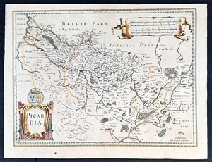 1628 Jan Jansson Antique Map of the Picardy Region of France - Picture 1 of 4