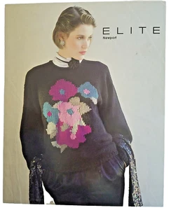 Elite Newport Floral Holiday Pullover 156 Knitting Womans Sweater Pattern 1985 - Picture 1 of 2