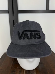 Vans Hat Cap Snap Back Youth One Size Gray Wool Blend Embroidered Skater Surf - Picture 1 of 13