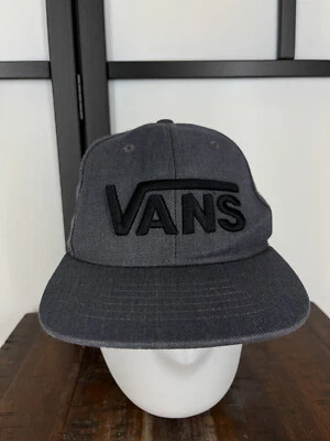 Vans Hat Cap Snap Back Youth One Size Gray Wool Blend Embroidered Skater Surf - Image 1 of 4