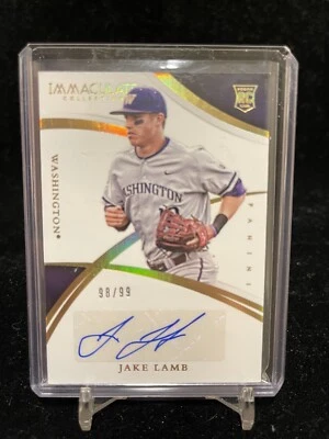 2015 Immaculate Collection Multi Sport Jake Lamb Rookie Auto 98/ 99 - Image 1 of 2