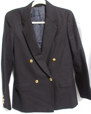 Blazer Freedberg Nordstrom Azul Marino Doble Pecho Lana Botones Talla 6 Usado en Excelente Condición Foto 1 de 4