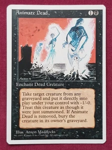 Magic The Gathering 4TH EDITION ANIMATE DEAD black card MTG FOURTH - Picture 1 of 2