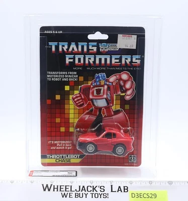 Chase Throttlebot AFA GRADED 80+ 80/85/85 G1 Transformers 1987 Hasbro NEW SEALED - Image 1 of 4