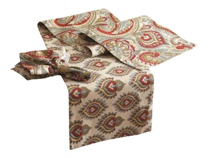 Corredor de mesa de comedor de cocina de 72 pulgadas con estampado marrón Nadu Pretty Scrollwork - Imagen 1 de 2