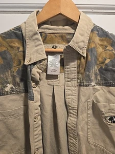 MOSSY OAK Hemd Herren XL Khaki Camouflage Heavyweight Langarm Gebeizt - Bild 1 von 12