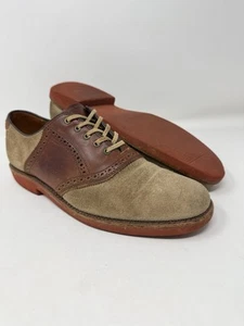 Walk-Over Rare Vintage Suede & Calfskin Saddle Mens Dress Shoes Oxford Sz 9 B/A - Picture 1 of 7