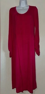 Free People FP Beach Pink Long Sleeve Cotton Blend Boho Midi Dress Roomy XS TP - Picture 1 of 8